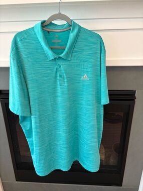 adidas Men's Turquoise Heather Golf Polo